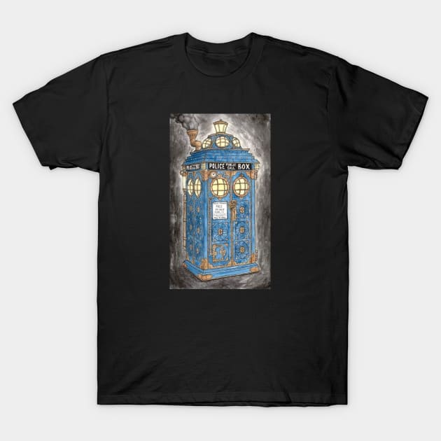 Steampunk Doctor Who Tardis T-Shirt by marat